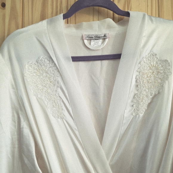 Linea Donatella Embellished Satin Long Robe - Picture 3 of 9